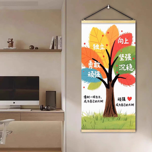 积极能量树装饰画卧室书房教室励志挂画多巴胺成长鼓励墙画海报画