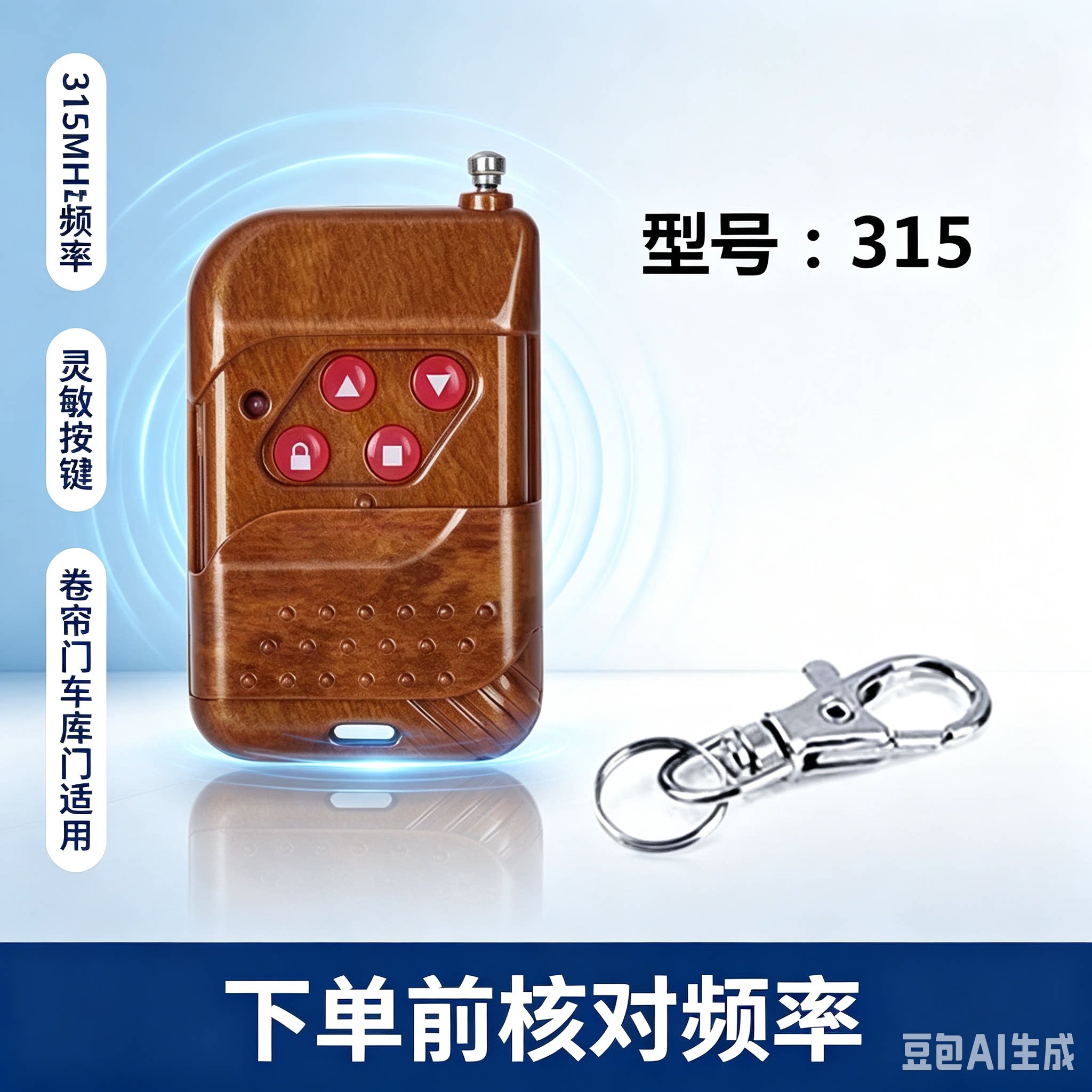 桃木4键433遥控器 电动卷帘门车库门控制器钥匙 卷闸门