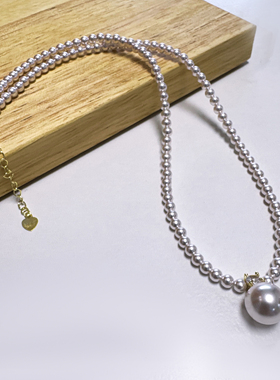 3-4mm曼塔玫瑰戴妃款延长链小米珠施家贝珠项链XLA412