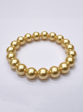10-11mm金色弹力绳施家贝珠手链SLA107
