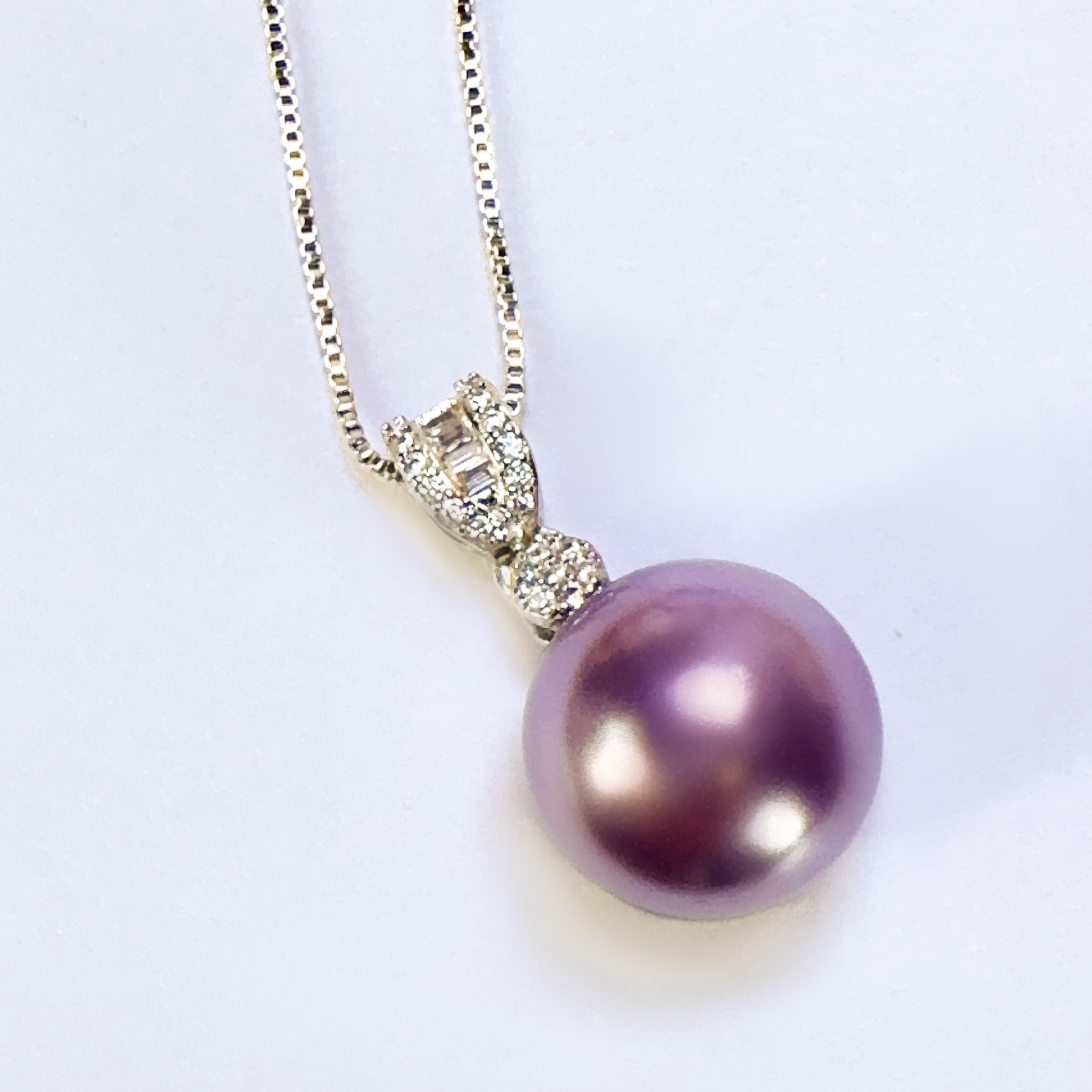 14-15mm蓝莓紫瓜子款施家贝珠吊坠DZB203