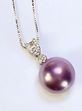 14-15mm蓝莓紫瓜子款施家贝珠吊坠DZB203