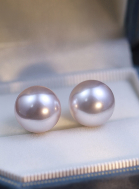 10-11mm曼塔玫瑰经典素珠施家贝珠耳钉耳饰ESA610