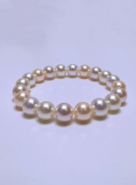 10-11mm莫兰迪混彩珍珠弹力绳手链SLA109