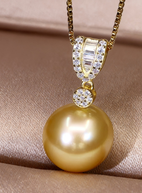 14-15mm南洋金色瓜子款施家贝珠吊坠DZB202