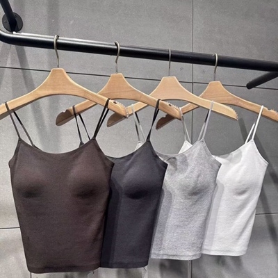 商场同款26夏季新款女士四色美背显瘦休闲打底带胸垫吊带背心上衣