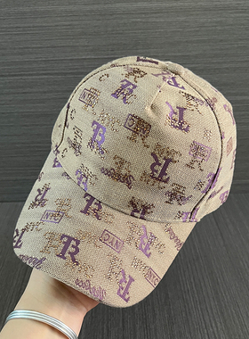 早秋新款平顶复古休闲百搭字母刺绣平檐棒球帽男女同款鸭舌帽子