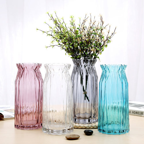 新品Dibyna彩色创意透明富贵竹的玻璃瓶 鲜花插花瓶 百合欧式摆件