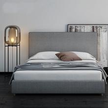 定制布艺床北欧灰色系双人床主卧室软包床简约现代小户型实木公寓