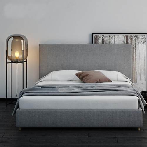 定制布艺床北欧灰色系双人床主卧室软包床简约现代小户型实木公寓