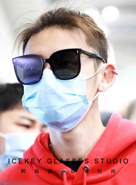 墨镜大框平面方形蔡徐坤太阳镜