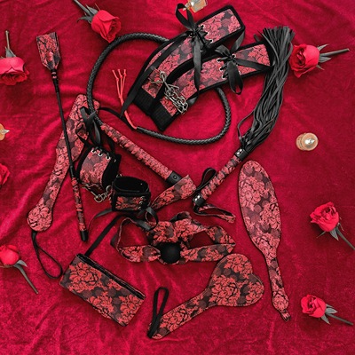 中国风绸缎复古马鞭小圈训诫实践工具丝绸皮鞭子教鞭拍子道具套装