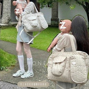 韩国ins妈咪包2025新款 轻便手提单肩包大容量旅行包多功能斜挎包