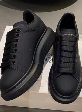 男鞋秋冬季低帮学生潮鞋百搭厚底增高黑色工作鞋情侣休闲运动板鞋