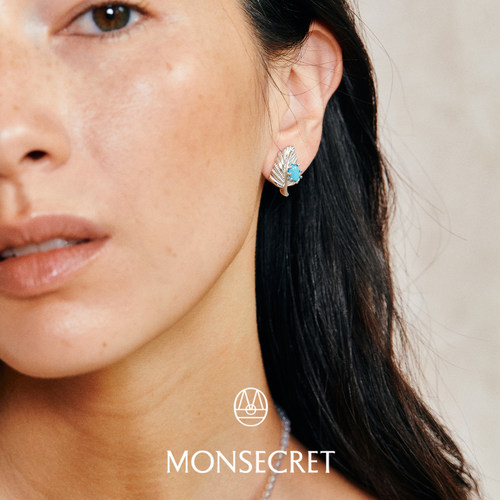 MONSECRET棕榈珍宝小耳钉设计感