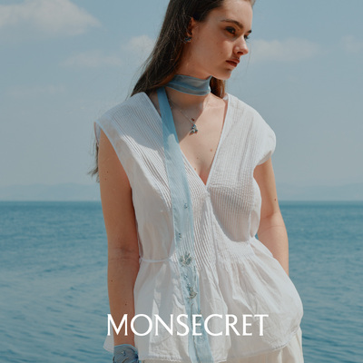 MONSECRET飞鸟钉珠飘带多用项链