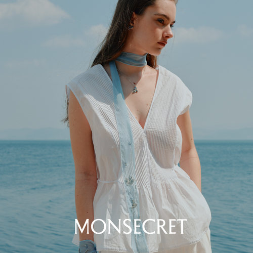MONSECRET飞鸟钉珠飘带多用项链