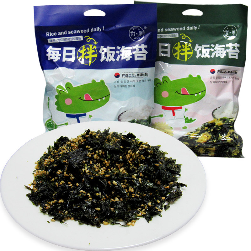 饿余每日拌饭海苔108g*2袋海盐味肉松味即食芝麻海苔碎儿童饭团食