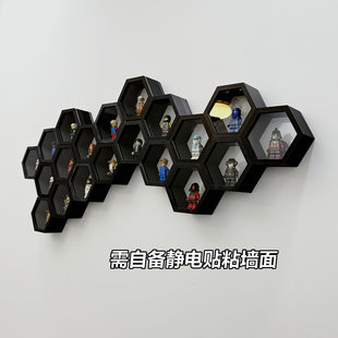 蜂窝人仔墙 蜂窝状人仔展示盒 带亚克力防尘罩 带颗粒 可任意组合