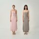 OTHERSTORE 抹胸裙子 针织连衣裙女粉色长款 粉色间奏 挂脖双层修身