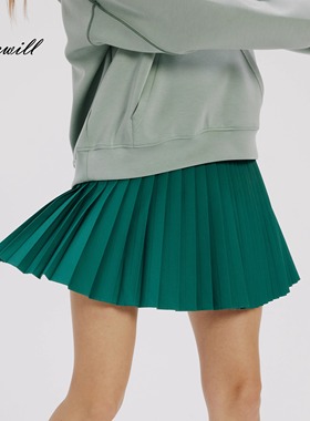 Lakewill纯色运动休闲羽毛球百褶裙跑步裙速干网球裙