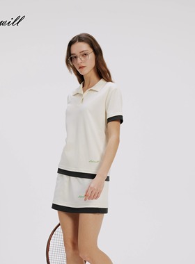 Lakewill盐系轻运动松弛显瘦运动poloT恤休闲短裙套装
