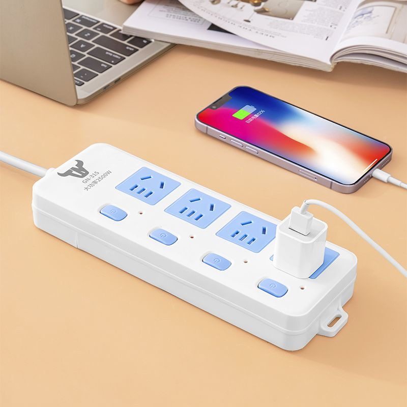 么ེ午家用插座板长线插排带线接线板独立开关插线板宿舍10米插排