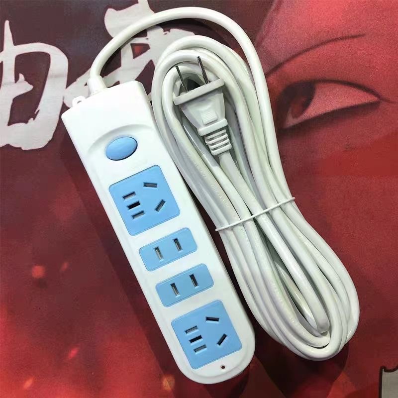 家用带线二插头插线板带三项插座板不带线插排两脚插头插板10米线