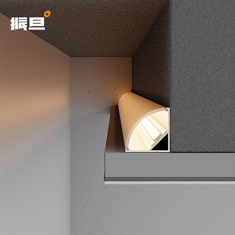 振旦直角款led灯带 客厅天花线形无框灯槽明装无主灯线性线条灯