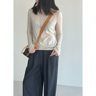 喇叭袖 25OP3036 百搭圆领套头毛衣宽松显瘦针织衫 时尚 上衣女 新款