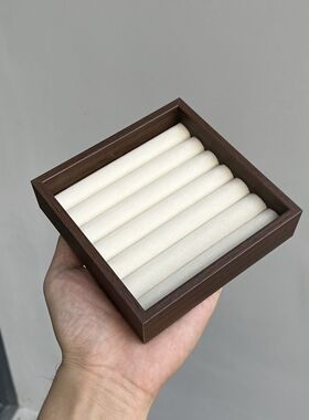 首饰展示收纳盒胡桃绒布戒指耳钉项链手串陈列大容量收纳饰品托盘