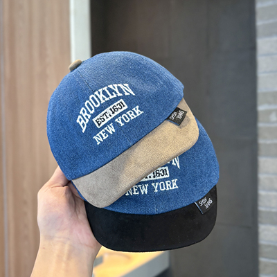 宝宝帽子春秋季牛仔短檐鸭舌帽