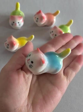 陶瓷小猫迷你猫公仔笔搁