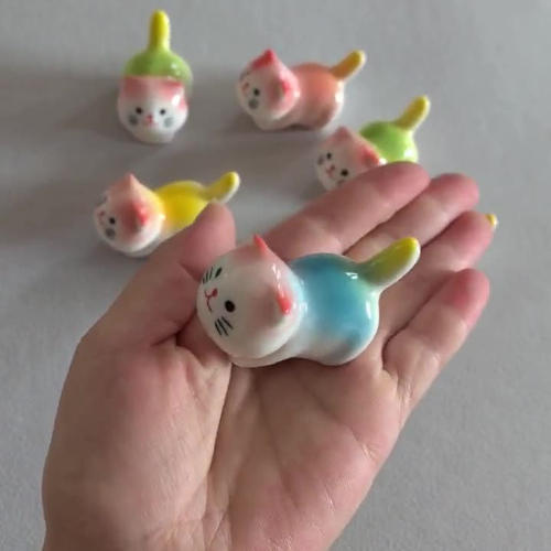 陶瓷小猫迷你猫公仔笔搁