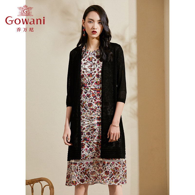 乔万尼针织开衫春季新款休闲气质薄款外套女中长款外搭上衣