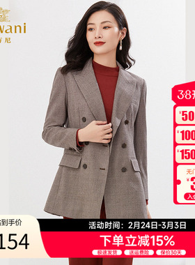 乔万尼羊毛呢西装外套女新款英伦风小个子收腰设计EF3B812