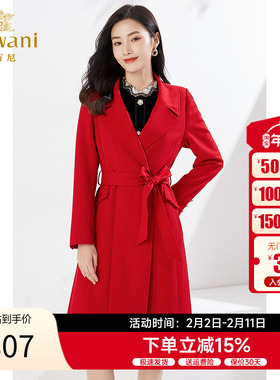 乔万尼早秋新款红色风衣喜宴气质显白高贵气质外套EI3A177