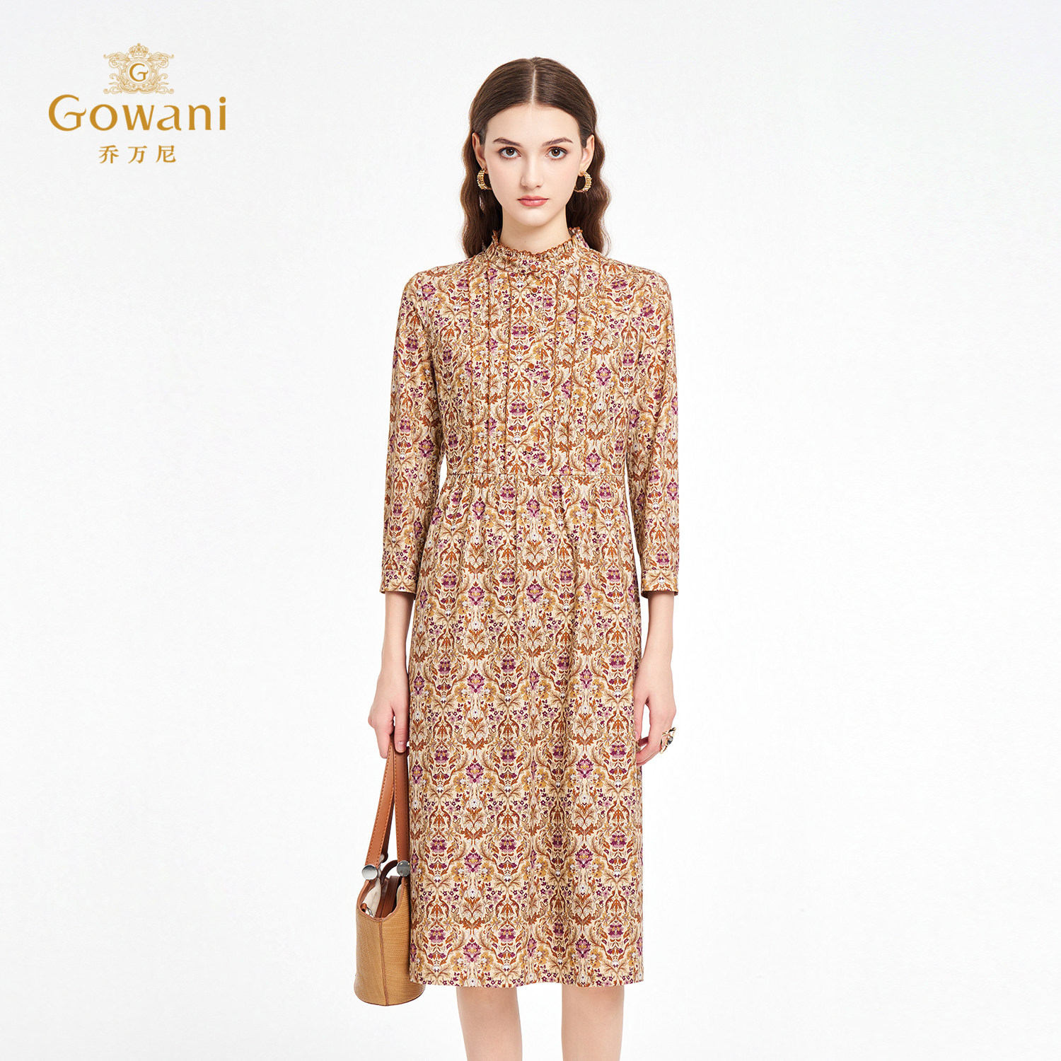 乔万尼秋季新款中长款连衣裙