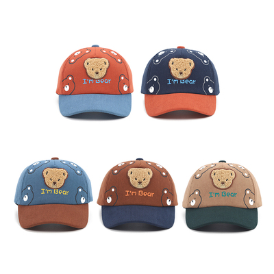 灯芯绒小童帽弯檐棒球帽