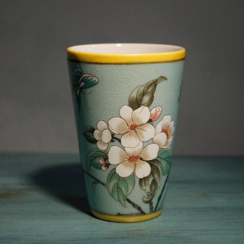 新中式陶瓷绿色乔迁送礼漱口杯