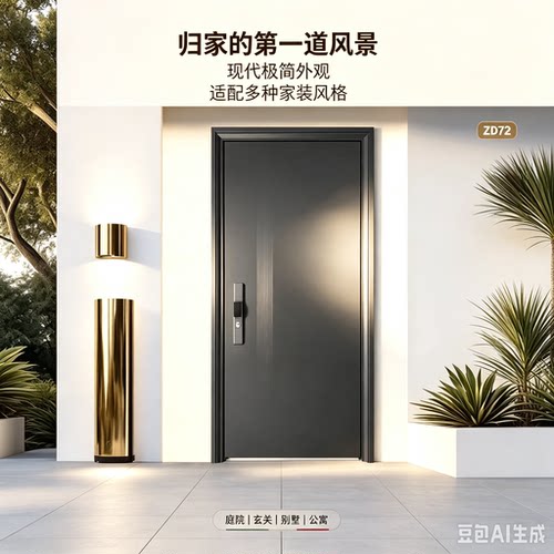 罗蒂尼ZD72钢质平开防盗门入户门