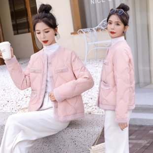 小香风轻薄短款羽绒服女2025新冬装小个子时尚保暖圆领白鸭绒外套