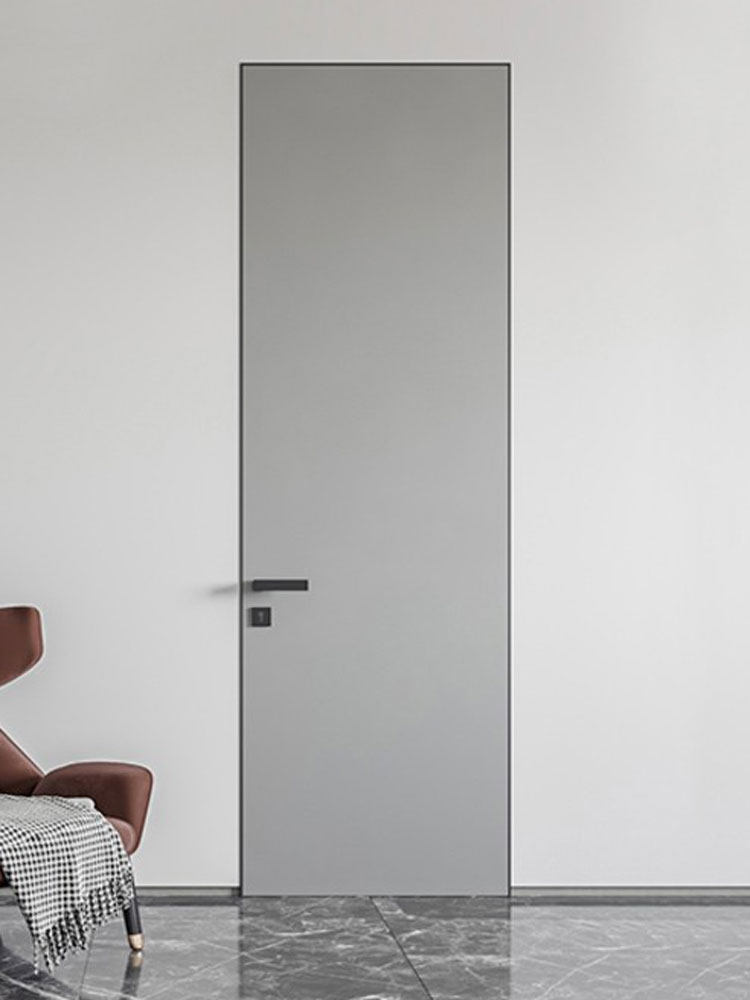 极简门无边框门铝木门极窄边框门隐形木门房间卧室门静音门生态门