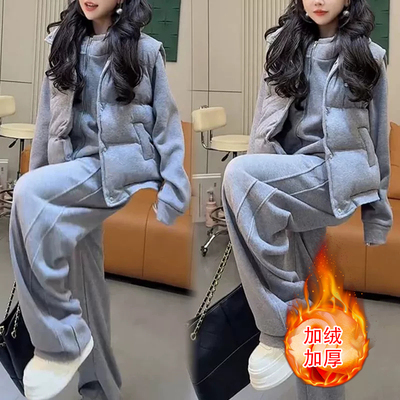 小个子加绒加厚卫衣套装