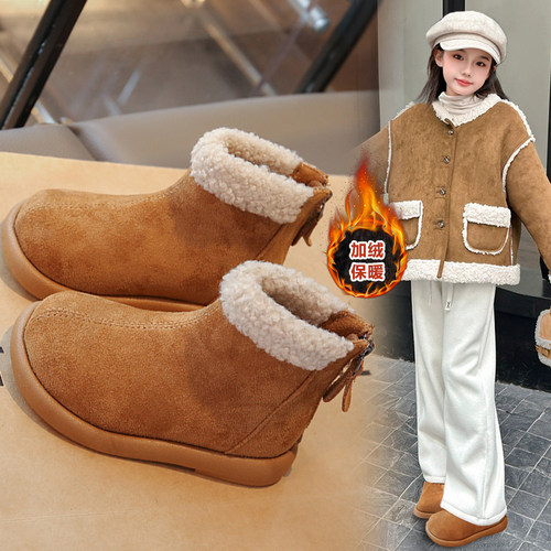 女童冬季棉鞋加绒保暖防滑马丁靴