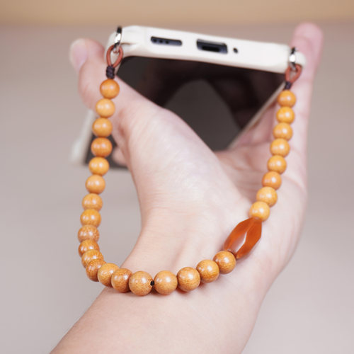 檀木手机链男女短款挂饰手机挂绳