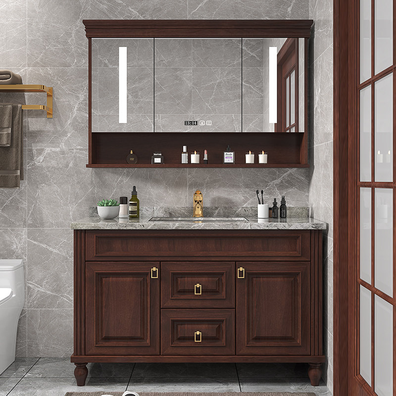 宋氏美学浴室柜组合卫生间洗手洗脸橡木烤漆中古风大理石洗漱台面,家装主材,浴室柜,淘宝优惠券,粉丝福利购,淘宝优惠卷