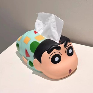 蜡笔小新纸巾盒客厅茶几桌面抽纸盒可爱卡通玄关装饰摆件纸巾收纳