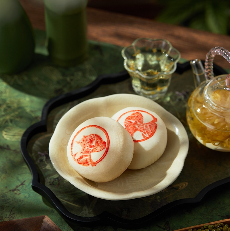 陕十三手工中式绿豆馅酥皮点心糕饼网红食品休闲小吃零食45g/粒