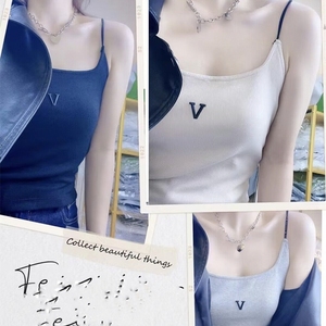 性感细带小美背带胸垫一体吊带背心女抹胸防走光文胸打底外穿上衣
